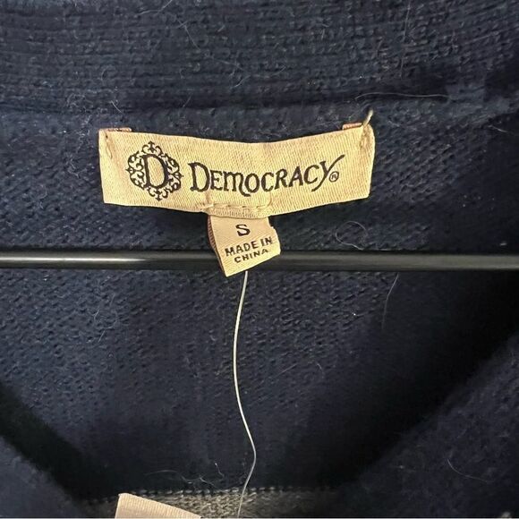 NWT Democracy Blue Striped Alpaca Blend Cardigan in Navy | Size XS - Picture 6 of 11